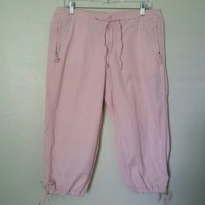 Forever 21 Pink Capris/Crop Pant w/ Leg Ties sz 11
